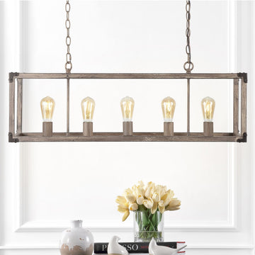 Magnolia 8.13" Adjustable Iron Rustic Farmhouse LED Pendant - JONATHAN Y